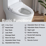 Smart Bidet Toilet Seat with Side Knob Adjustable Heated Seat