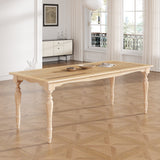 Rubberwood Dining Table Natural 62"