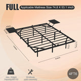 Full Engineered Wood Bed Frame Black