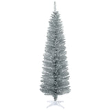 HOMCOM 6' Artificial Pencil Christmas Tree, Slim Xmas Tree with 390 Realistic Br