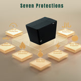 Black Square Smart Toilet with Built-in Tank for Bathroom, Remote Control