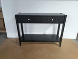 Engineered Wood Console Table with Storage Black