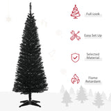 HOMCOM 5' Artificial Pencil Christmas Tree, Slim Xmas Tree with 294 Realistic Br