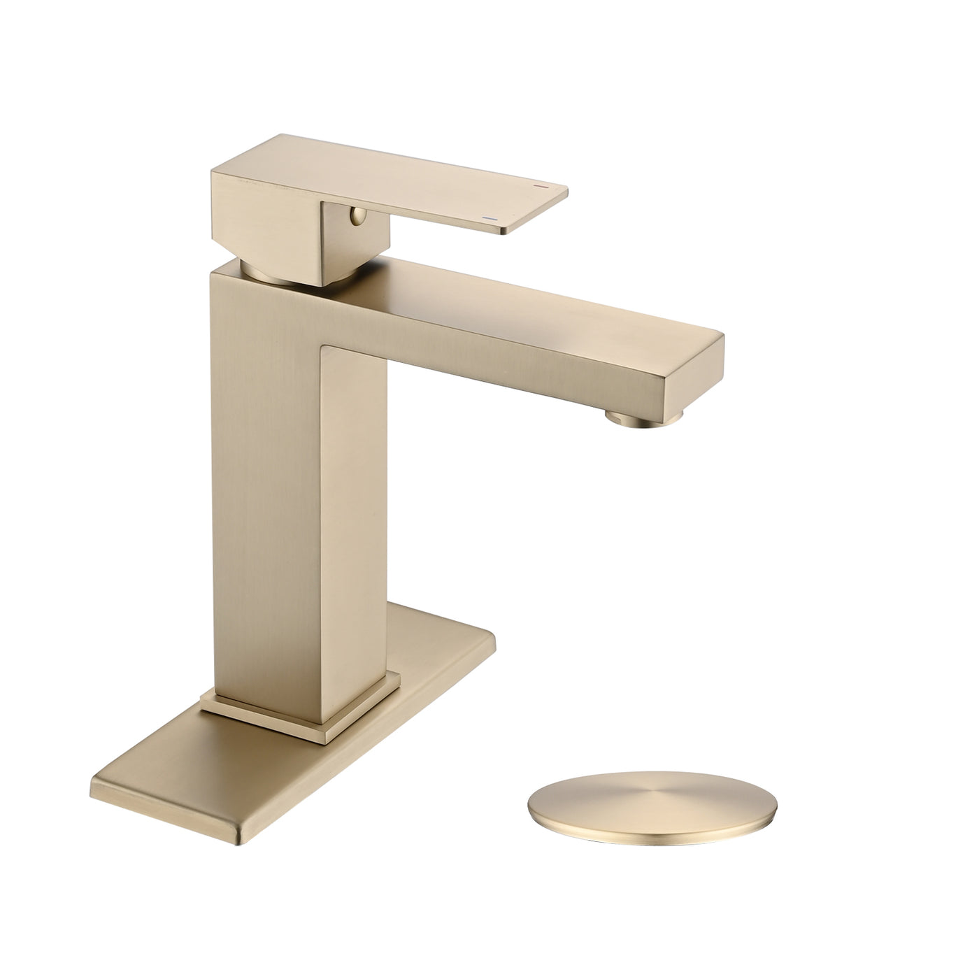 Single Handle Stainless Steel Bathroom Faucet with Deckplate