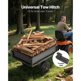 Steel Dump Cart 10 Cu. Ft 500LB for ATV/UTV Trailer Tow Behind Heavy Duty
