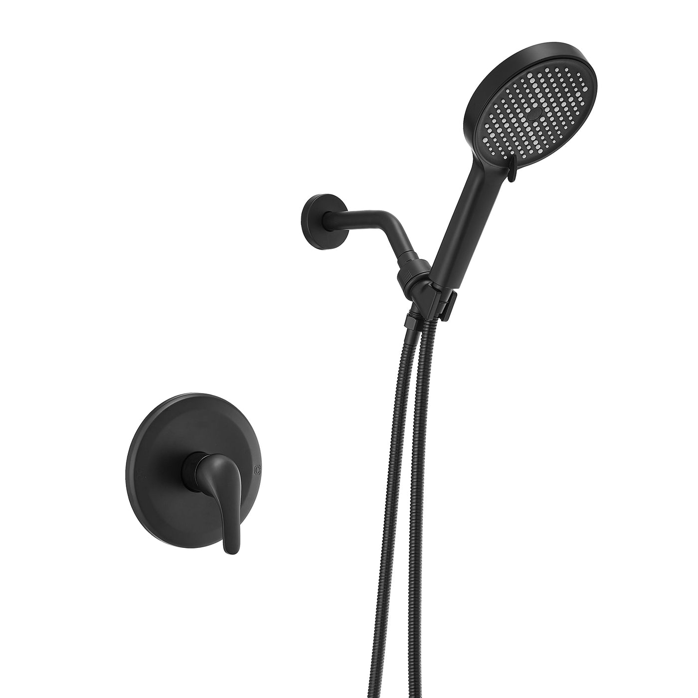 High Pressure 2-Setting Matte Black Handheld Shower Head Stainless Steel Hose