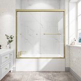 55"-60" W x 60" H Brushed Gold Bypass Sliding Shower Door Tempered Glass