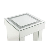 End Table - Glam - Mirrored with Faux Diamond Inlay - 20"H Legs
