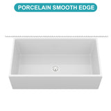 36" White Farmhouse Sink - 36 x 20 x 10 inch Kitchen Sink Apron-front White