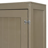 Queen Size Wall Murphy Bed with Storage, Foldable Cabinet Bed with Vanity Desk, Center Mirror & 2 Side Drawers, Distressed Gray(OLD SKU:LP000766AAE)