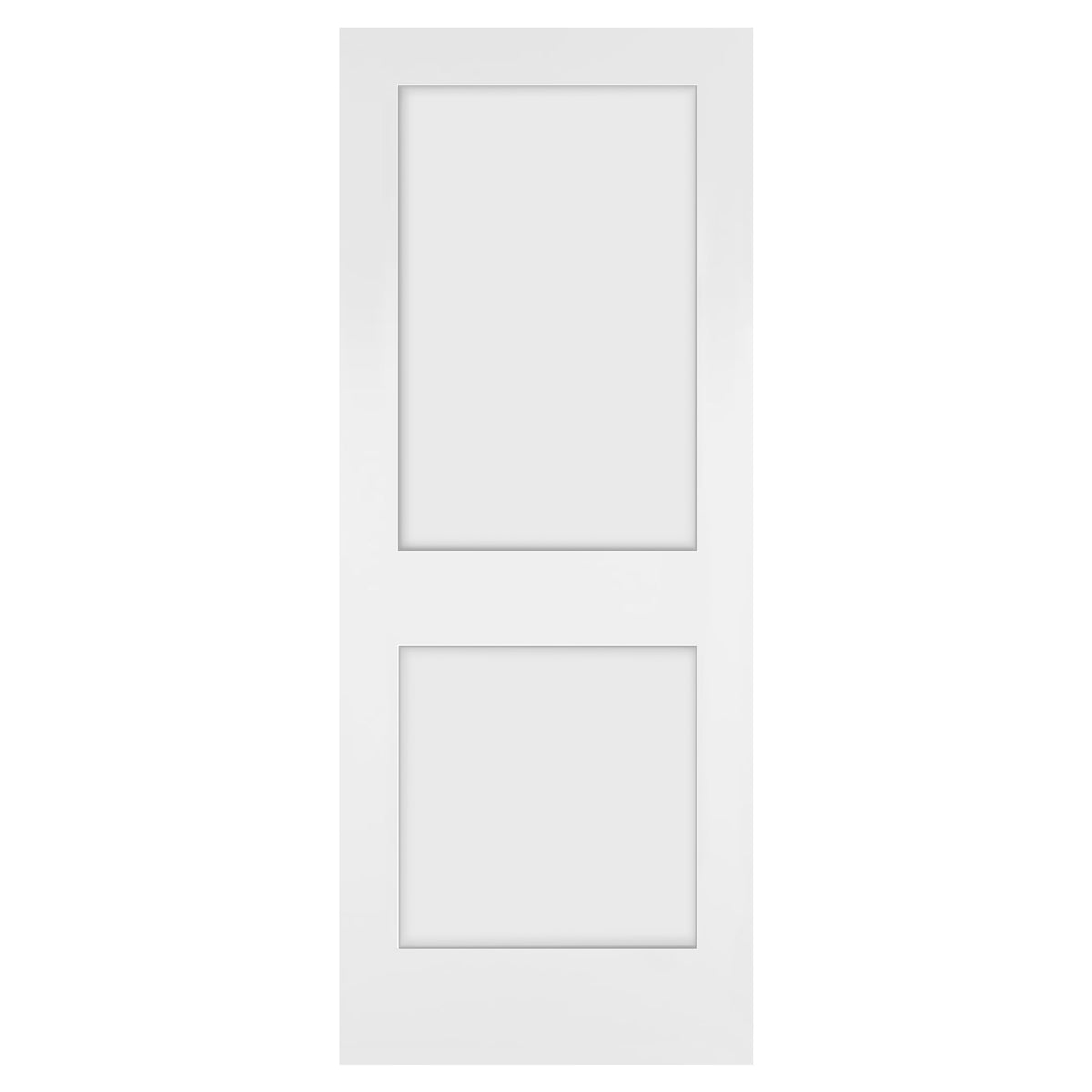 32 in. x 80 in. x 1-3/8 in. Shaker White Primed 2-Panel Wooden Interior Door