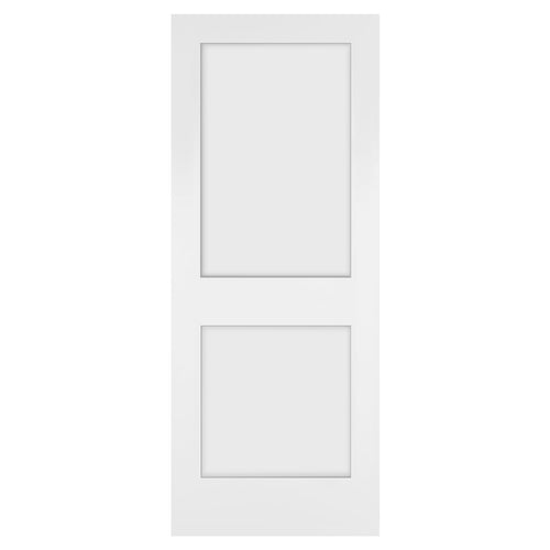 32 in. x 80 in. x 1-3/8 in. Shaker White Primed 2-Panel Wooden Interior Door