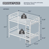 Twin Metal Bunk Bed White