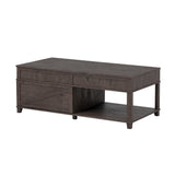 U-Can Lift-Top Coffee Table Hidden Compartment Brown