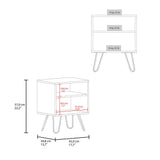 Set of 2 Modern Nightstands with 2 Drawers, Light Oak