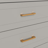 6-Drawer Double Dresser in Gray, Modern Storage Cabinet with Metal Handles & Sol