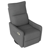 Velvet Recliner Swivel Power Dark Gray