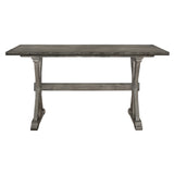 Distressed Gray Counter Height Dining Table Rubberwood
