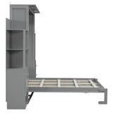 Full Engineered Wood Murphy Bed Gray