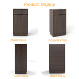 Walnut Woodgrain Tilt-Out Trash Can Cabinet Wave Drawer
