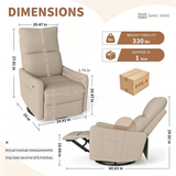 Velvet Recliner Swivel Power Brown