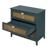 3 Drawer Cabinet, Natural rattan, American Furniture, Suitable for bedroom