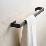 24" Matte Black Wall Mounted Bathroom Towel Bar