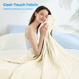 Cooling Comforter 90x90", Nylon-Spandex Wave Quilted, Ivory