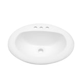 20.3 Inch Drop In Bathroom Sink White Porcelain 20.3x18 inch Ceramic Vitreous Ab