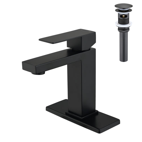 Single Handle Bathroom Sink Faucet with Pop-Up Drain