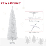 HOMCOM 7' Artificial Pencil Christmas Tree, Slim Xmas Tree with 499 Realistic Br