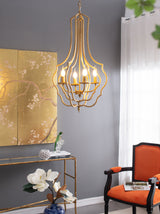 4-Light Metal Chandelier Hanging Fixture Adjustable Chain
