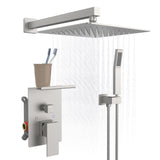 10" Rainfall Shower Head System Brushed Nickel Wall Mount