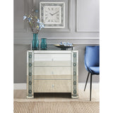 Console Cabinet - Glam - Mirrored with Faux Agate Inlay - 3 Drawers