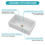 33 x 20 x 10 inch White Farmhouse Sink Workstation