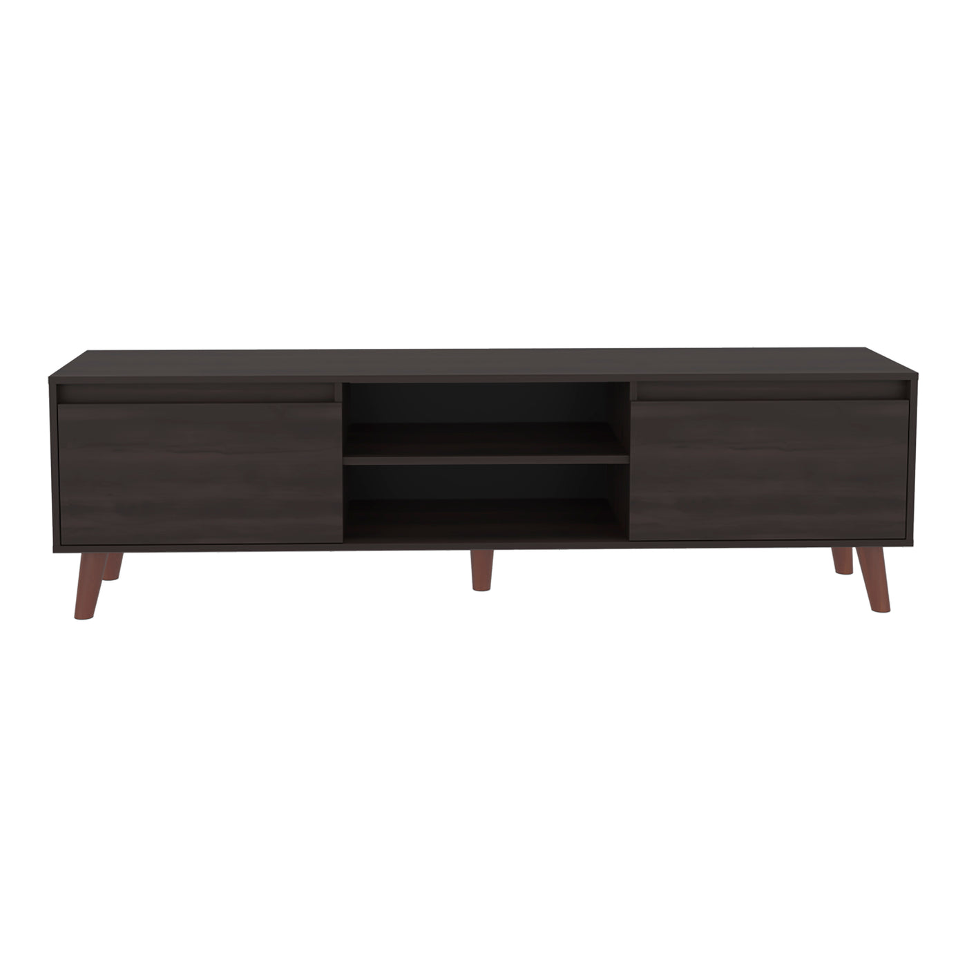 TV Stand with Open Shelves and Storage for Media Console