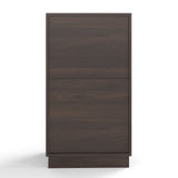 Walnut Woodgrain Tilt-Out Trash Can Cabinet Wave Drawer