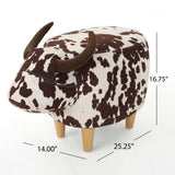 Fabric Ottoman Brown/White
