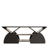 Round Engineered Wood Coffee Table with Storage Black