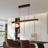 LED Pendant Light - Iron and Wood - Walnut Finish - 39" Dimmable