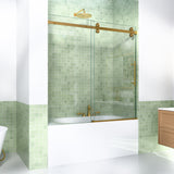 56-60"W x 60"H Frameless Sliding Tub Shower Door Enclosure
