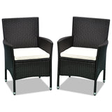 Rattan Wicker Patio Dining Chairs Set, Stackable, Dark Coffee