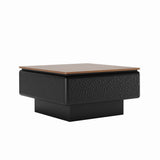 Square Engineered Wood Coffee Table with Storage Black/Brown