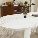 Engineered Wood Dining Table White 37"