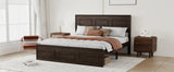 Queen Pine Platform Bed Brown