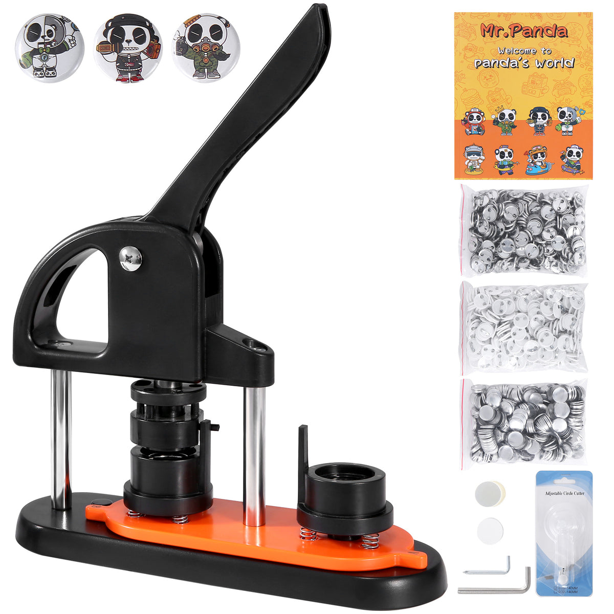 Button Maker Machine, 0.98 inch/25mm Pin Maker with 500pcs Button Parts, Button