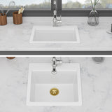 Quartz Bar Sink - 21" x 20" x 9-5/8" White granite composite Workstation