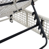 Outdoor Chaise Lounge Chair Wicker Adjustable Recline Beige/Creamy White