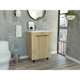 24" Floor Cabinet Double Door Light Oak
