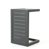 Outdoor C-Shape Side Table Aluminum Gray 14.5x15x24